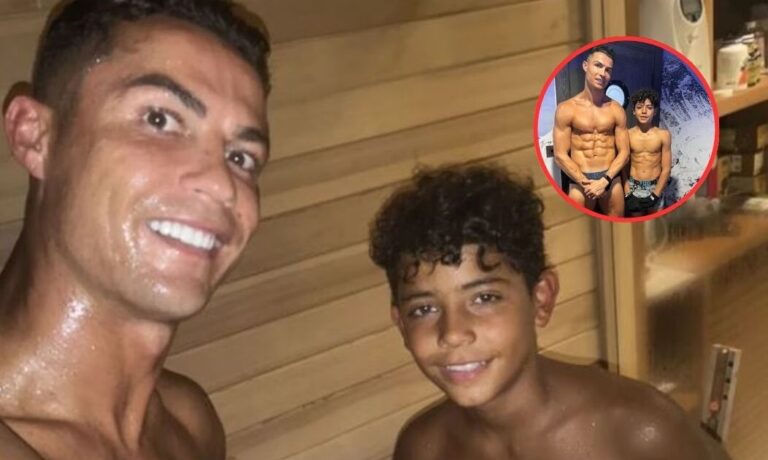 Cristiano Ronaldo mostró su físico a los 40 y sorprendió junto a su hijo: De tal palo»