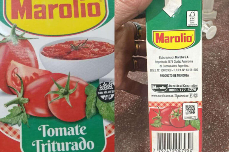 La ANMAT advierte sobre un lote de tomate triturado de Marolio: posible contaminación y gusanos