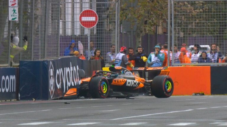 Video: así fue el choque de Oscar Piastri en la Qualy del GP de Azerbaiyán