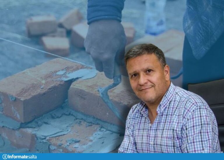 Gráfico de evolución de la actividad de la construcción y obreros en una obra en Salta.