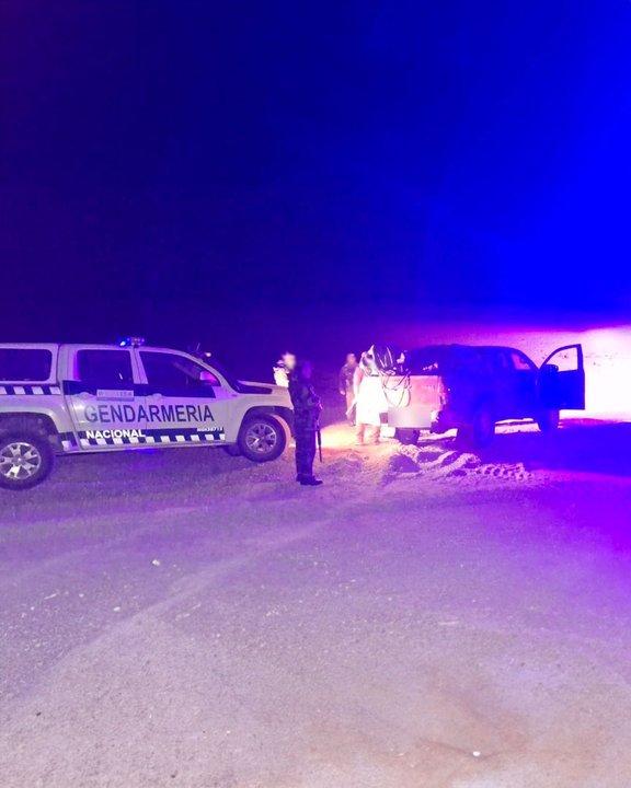 Operativo de Gendarmería Nacional en la Puna salteña, zona del Volcán Salín.
