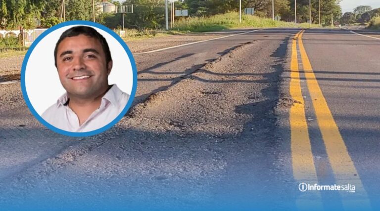 Intendente José María Issa durante una declaración sobre el estado de las rutas en Metán, Salta.