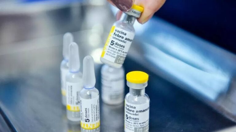 Vacunación contra la fiebre amarilla en un centro de salud de Salta