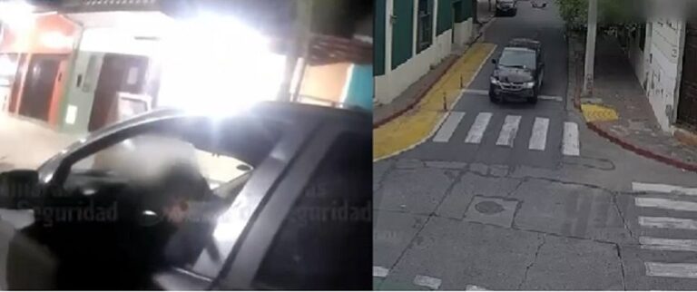 Patrulla policial y vehículo retenido en operativo de alcoholemia en Salta