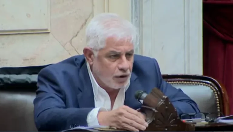 Diputado nacional Pablo Outes durante plenario en Senado provincial